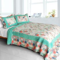 Conjunto de roupa de cama Blancho Cotton 3 peças acolchoado Patchwork Full/Queen Conjunto de roupa de cama Blancho Cotton 3 peças acolchoado Patchwork Full/Queen