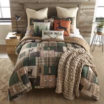 Conjunto de roupa de cama com edredom Donna Sharp Lodge Green Forest Queen