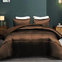 Conjunto de roupa de cama com edredom Whale Flotilla Silky Queen Brown