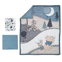 Conjunto de Roupa de Cama de Berço Lambs & Ivy Forever Pooh - 3 Peças (Azul)