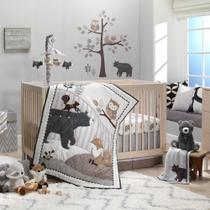 Conjunto de roupa de cama de berço Lambs & Ivy Woodland Forest Animal de 5 peças