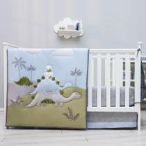Conjunto de Roupa de Cama de Berço MY LITTLE ZONE - Tema Dinossauro para Meninos