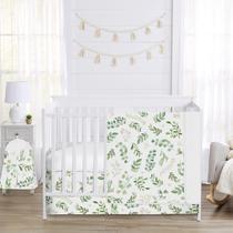 Conjunto de roupa de cama de berço Sweet Jojo Designs Floral Leaf 4 peças