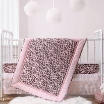 Conjunto de Roupa de Cama de Berço The Peanutshell Leopard Love - Para Meninas