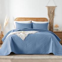 Conjunto de roupa de cama de edredão Davulos Twin Bluish Grey com 1 fronha