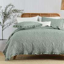 Conjunto de roupa de cama de edredão HORIMOTE HOME Sage Green Queen Size Conjunto de roupa de cama de edredão HORIMOTE HOME Sage Green Queen Size