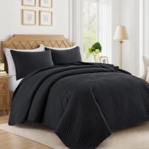 Conjunto de roupa de cama de edredão Lavsiry Black Twin Size com padrão listrado