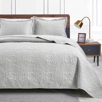 Conjunto de roupa de cama de edredão Love's cabin California King Light Grey