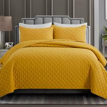 Conjunto de roupa de cama de edredão Safonory Mustard Yellow Full/Queen Size