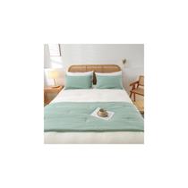 Conjunto de Roupa de Cama de Linho Verde 80x210cm - com 2 Fronhas