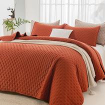 Conjunto de roupa de cama Edrecy King Size Burnt Orange 3 peças