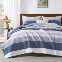 Conjunto de roupa de cama edredom Andency Mineral Blue Queen com 2 fronhas