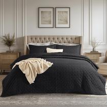 Conjunto de roupa de cama Edredom Bedsure Queen Size com 2 fronhas pretas