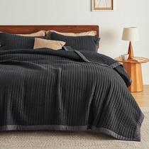 Conjunto de roupa de cama Edredon Bedsure Black Queen Size com conjunto de 3 peças