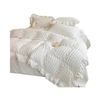 Conjunto De Roupa De Cama Em Renda Coreana 3 Peças Capa De Edredom 2 Fronhas Para Quarto Ou Quarto