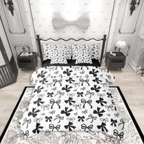 Conjunto de roupa de cama Erosebridal Black Bow, 7 peças, tamanho duplo para crianças
