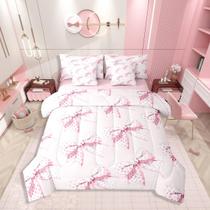 Conjunto de roupa de cama Erosebridal Girls Pink Bow, 7 peças, tamanho duplo Conjunto de roupa de cama Erosebridal Girls Pink Bow, 7 peças, tamanho duplo