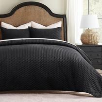 Conjunto de roupa de cama EVERGRACE Luxury Velvet Quilt King Size Preto