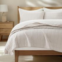 Conjunto de Roupa de Cama EVERGRACEHOME King Algodão com Costura em Caixa 3pcs Conjunto de Roupa de Cama EVERGRACEHOME King Algodão com Costura em Caixa 3pcs