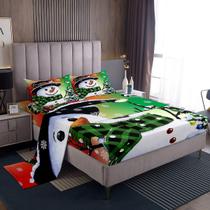 Conjunto de roupa de cama Feelyou Kids Christmas Xmas Snowman Twin Size