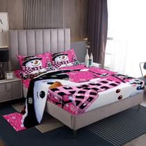 Conjunto de roupa de cama Feelyou Kids Christmas Xmas Snowman Twin Size