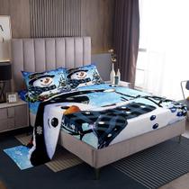 Conjunto de roupa de cama Feelyou Kids Christmas Xmas Snowman Twin Size