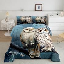 Conjunto de roupa de cama Feelyou Owl para crianças 3D Animal Queen Size Conjunto de roupa de cama Feelyou Owl para crianças 3D Animal Queen Size