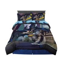 Conjunto de roupa de cama Franco Batman de 5 peças em tamanho real com edredom
