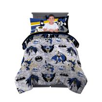 Conjunto de roupa de cama Franco Batman de 5 peças tamanho duplo para crianças