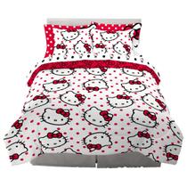Conjunto de roupa de cama Franco Collectibles Hello Kitty Polka Dot Full Conjunto de roupa de cama Franco Collectibles Hello Kitty Polka Dot Full