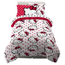 Conjunto de roupa de cama Franco Collectibles Hello Kitty Polka Dot Twin Conjunto de roupa de cama Franco Collectibles Hello Kitty Polka Dot Twin
