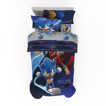 Conjunto de roupa de cama Franco Sonic The Hedgehog 3 Movie em tamanho real