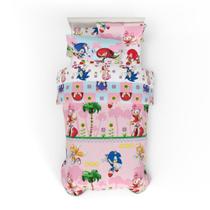 Conjunto de roupa de cama Franco Sonic The Hedgehog Girl Anime Twin Size