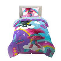 Conjunto de roupa de cama Franco Trolls World Tour, 4 peças, tamanho duplo