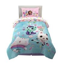 Conjunto de Roupa de Cama Gabby's Dollhouse - Cakey, MerCat e Pandy