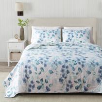 Conjunto de roupa de cama Great Bay Home Floral Full/Queen Miranda Blue Conjunto de roupa de cama Great Bay Home Floral Full/Queen Miranda Blue