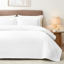 Conjunto de roupa de cama Hansleep California King Quilt, 3 peças, branco