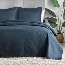 Conjunto de roupa de cama Hansleep Navy Damask Twin Quilt 2 peças Conjunto de roupa de cama Hansleep Navy Damask Twin Quilt 2 peças