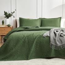 Conjunto de roupa de cama Hansleep Olive Green Queen Quilt 3 peças
