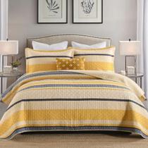 Conjunto de roupa de cama Homzard Quilt Cotton Queen Yellow Preto Cinza Conjunto de roupa de cama Homzard Quilt Cotton Queen Yellow Preto Cinza