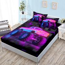 Conjunto de roupa de cama HOSIMA Boys Truck completo com lençol elástico+2 fronhas