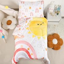Conjunto de roupa de cama infantil CARUILI Boho Rainbow Girls 4 peças