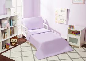 Conjunto de Roupa de Cama Infantil EVERYDAY KIDS - 4 Peças - Roxo Sólido