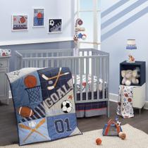 Conjunto de Roupa de Cama Infantil Lambs & Ivy Baby Sports - Futebol/Basquete - 3 Peças Conjunto de Roupa de Cama Infantil Lambs & Ivy Baby Sports - Futebol/Basquete - 3 Peças