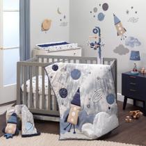Conjunto de Roupa de Cama Infantil Lambs & Ivy Sky Rocket - 5 Peças