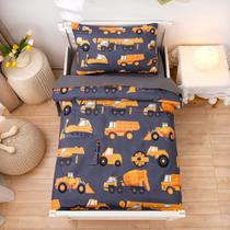 Conjunto de Roupa de Cama Infantil NTBED - Veículos de Construção para Meninos