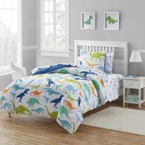 Conjunto de Roupa de Cama Infantil Sweet Home Collection - Estampa de Dinossauro - Tamanho Twin Conjunto de Roupa de Cama Infantil Sweet Home Collection - Estampa de Dinossauro - Tamanho Twin