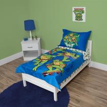 Conjunto de roupa de cama infantil Teenage Mutant Ninja Turtles 4 peças