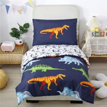 Conjunto de Roupa de Cama Infantil URBONUR - Dinossauros - Ultra Soft - 4 Peças