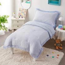 Conjunto de roupa de cama infantil VIVILINEN Blue Tassel Fringe de 4 peças